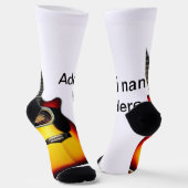 名前を追加文字茶色のアコースティックギター編集可能t ソックス (傾斜あり)