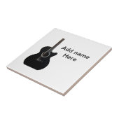 名前を追加文字茶色のアコースティックギター編集可能t タイル (側面)