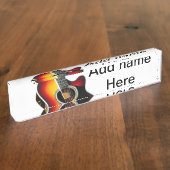 名前を追加文字茶色のアコースティックギター編集可能t デスクネームプレート (側面)