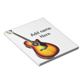 名前を追加文字茶色のアコースティックギター編集可能t ノートパッド (アングル)