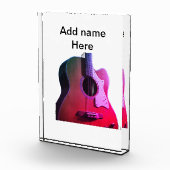 名前を追加文字茶色のアコースティックギター編集可能t フォトブロック (右)