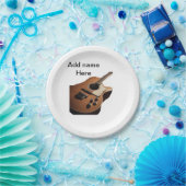 名前を追加文字茶色のアコースティックギター編集可能t ペーパープレート (パーティー)