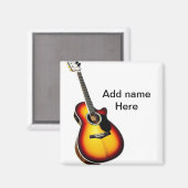 名前を追加文字茶色のアコースティックギター編集可能t マグネット (正面/裏面)