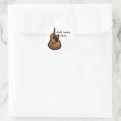 名前を追加文字茶色のアコースティックギター編集可能t ラウンドシール (バッグ)