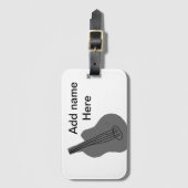 名前を追加文字茶色のアコースティックギター編集可能t ラゲッジタグ (正面縦)