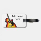 名前を追加文字茶色のアコースティックギター編集可能t ラゲッジタグ (裏面横)