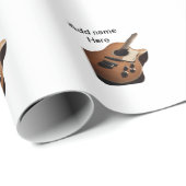 名前を追加文字茶色のアコースティックギター編集可能t ラッピングペーパー (ロールコーナー)