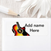 名前を追加文字茶色のアコースティックギター編集可能t ラベル (インサイチュ)