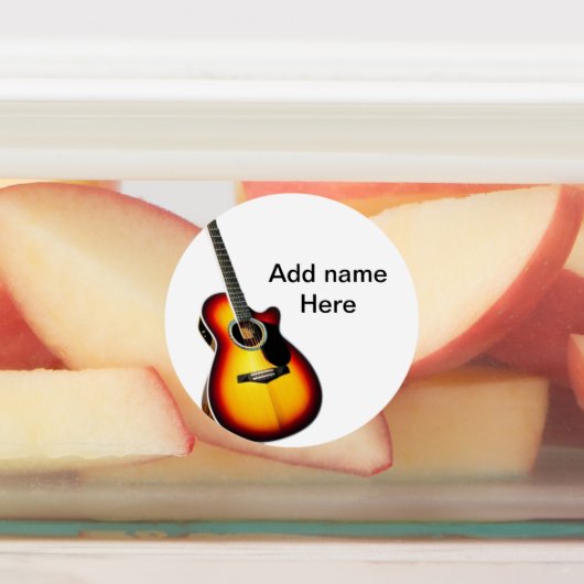 名前を追加文字茶色のアコースティックギター編集可能t ラベル (貼付)