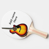 名前を追加文字茶色のアコースティックギター編集可能t 卓球ラケット (横)
