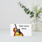 名前を追加文字茶色のアコースティックギター編集可能t 名刺 (スタンド正面)