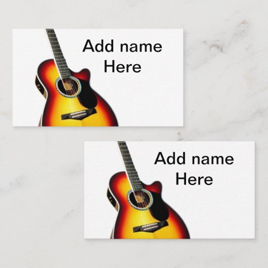 名前を追加文字茶色のアコースティックギター編集可能t 名刺 (正面/裏面)