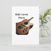 名前を追加文字茶色のアコースティックギター編集可能t 招待状 (スタンド正面)
