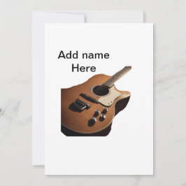 名前を追加文字茶色のアコースティックギター編集可能t 招待状