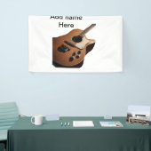 名前を追加文字茶色のアコースティックギター編集可能t 横断幕 (トレードショー)