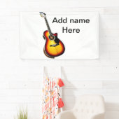 名前を追加文字茶色のアコースティックギター編集可能t 横断幕 (インサイチュ)