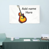 名前を追加文字茶色のアコースティックギター編集可能t 横断幕 (トレードショー)