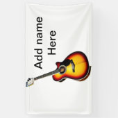 名前を追加文字茶色のアコースティックギター編集可能t 横断幕 (縦)