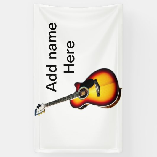 名前を追加文字茶色のアコースティックギター編集可能t 横断幕 (縦)