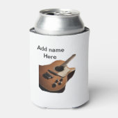名前を追加文字茶色のアコースティックギター編集可能t 缶クーラー (缶正面)