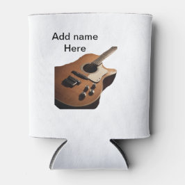 名前を追加文字茶色のアコースティックギター編集可能t 缶クーラー