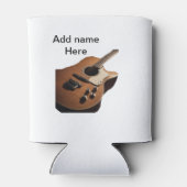 名前を追加文字茶色のアコースティックギター編集可能t 缶クーラー (裏面)