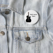 名前を追加文字茶色のアコースティックギター編集可能t 缶バッジ (インサイチュ)