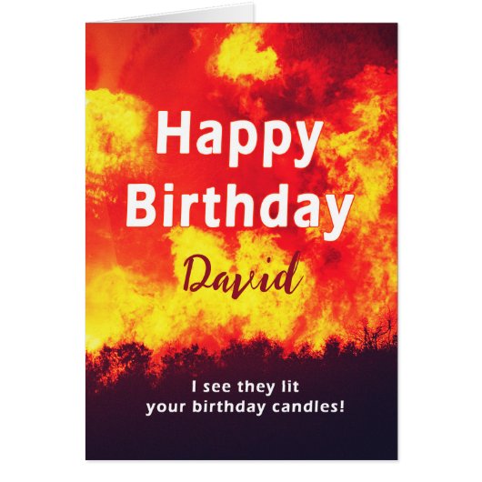 名前を追加誕生日森林火キャンドルユーモア (正面)