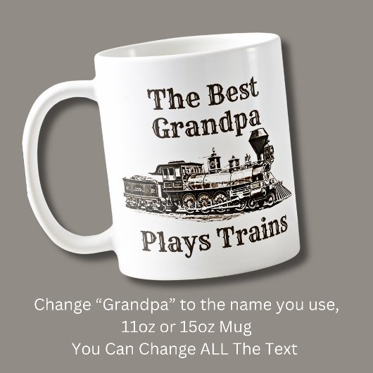 名前を追加遊Steam Train Grandpa祖父 コーヒーマグカップ