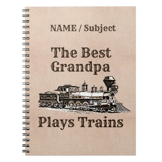 名前を追加遊Steam Train Grandpa祖父 ノートブック (正面)