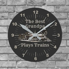 名前を追加遊Steam Train Grandpa祖父 ラウンド壁時計