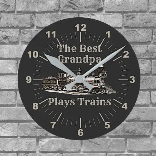 名前を追加遊Steam Train Grandpa祖父 ラウンド壁時計