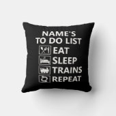 名前を追加食べスリープトレインリピート蒸気列車 クッション (裏面)