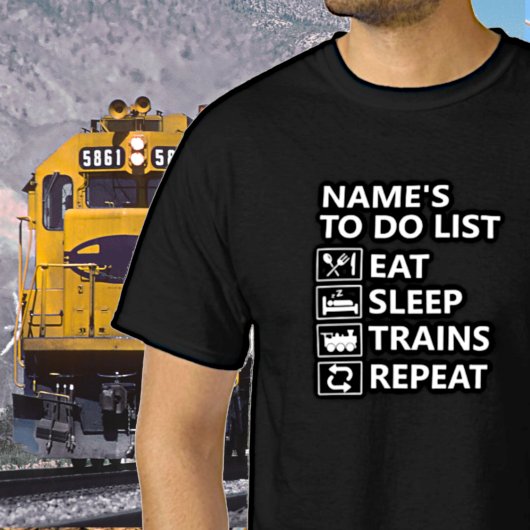 名前を追加食べスリープトレインリピート蒸気列車 Tシャツ