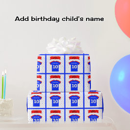 名前を追加10th誕生日Tシャツ ラッピングペーパー