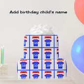 名前を追加10th誕生日Tシャツ ラッピングペーパー