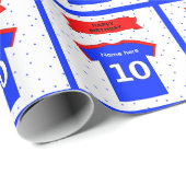 名前を追加10th誕生日Tシャツ ラッピングペーパー (ロールコーナー)