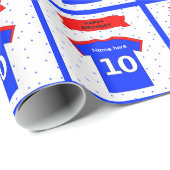 名前を追加10th誕生日Tシャツ ラッピングペーパー (ロールコーナー)