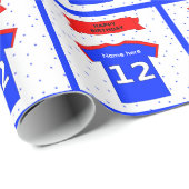 名前を追加12th誕生日Tシャツ ラッピングペーパー (ロールコーナー)