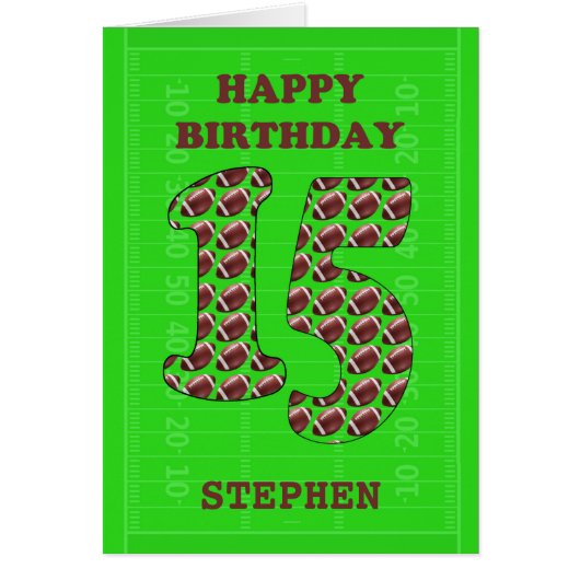 名前を追加15誕生日フットボール (正面)