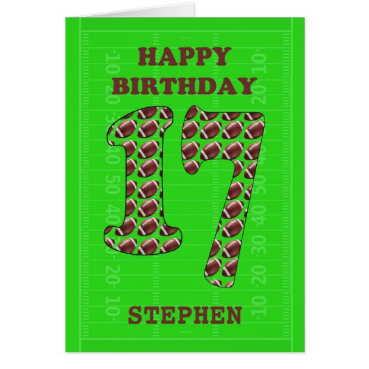 名前を追加17番目の誕生日フットボール (正面)