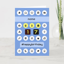 名前を追加17th誕生日コンピューティングパーソナライズされた カード