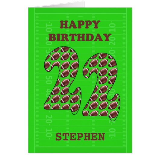 名前を追加22番目の誕生日フットボール (正面)