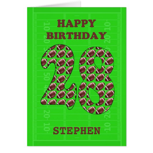 名前を追加28番目の誕生日フットボール (正面)