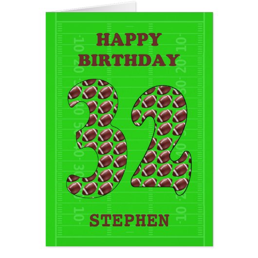 名前を追加32番目の誕生日フットボール (正面)