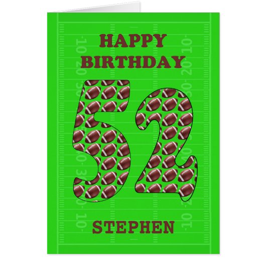 名前を追加52番目の誕生日フットボール (正面)