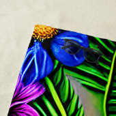 名前を追加, スタイリッシュなトロピカルフラワー＆リーフ ビーチタオル (インサイチュ)