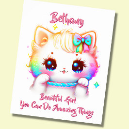 名前を追加 テキスト,  カラフルな子猫の保育園 ポスター