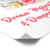 名前を追加 テキスト,  ソフトなスワンとピンクのバラの花 ポスター (角)