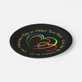 名前を追加 テキスト メッセージ - ブラックの小さなハート 7" ペーパープレート (アングル)